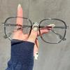 1 piece of women's jelly colored fashionable flat frame new retro simple irregular glasses suitable for daily outings