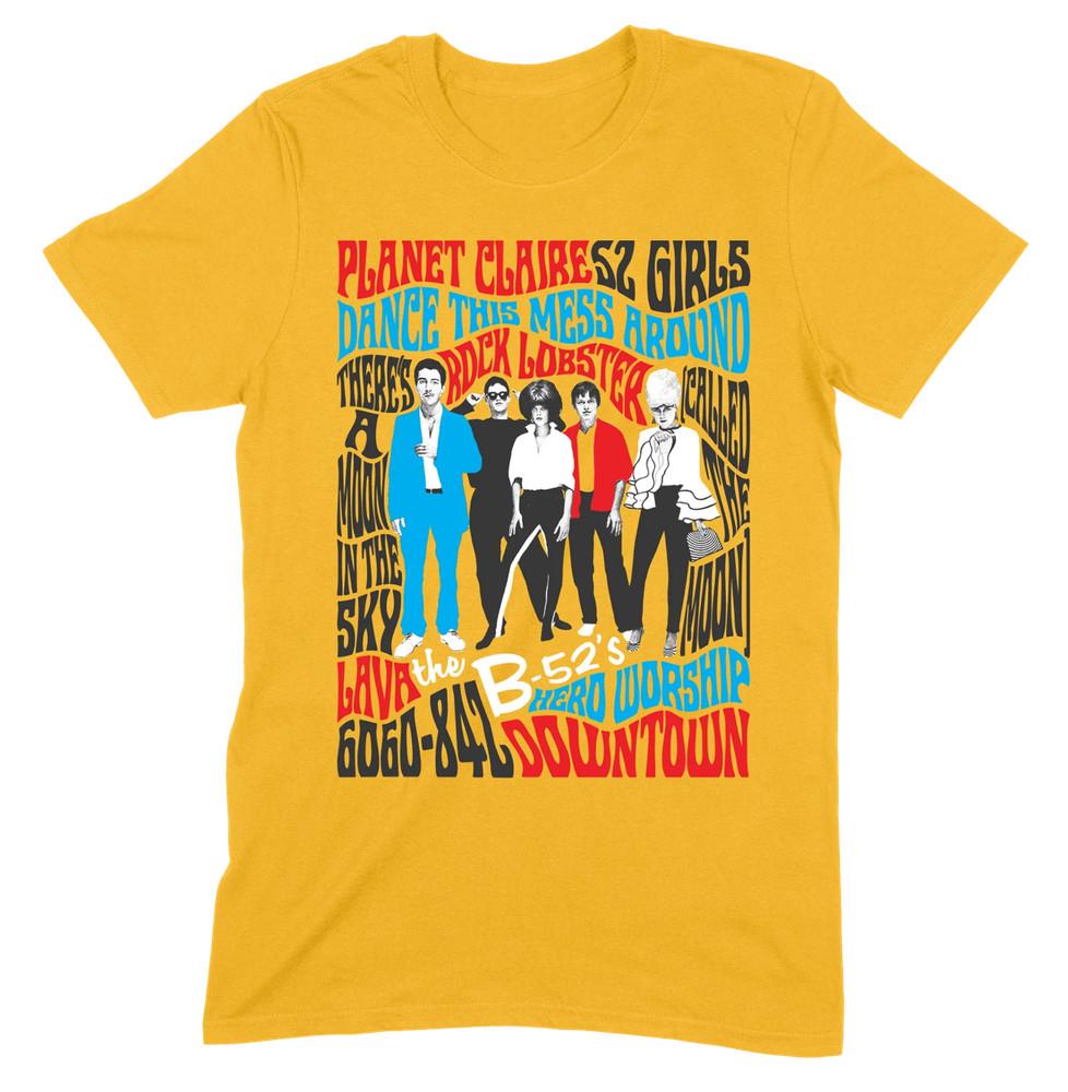 

SALE Vtg The B 52 S Band Music Lover Heavy Cotton Yellow T Shirt Unisex S-5XL Unisex T-Shirt XXXL