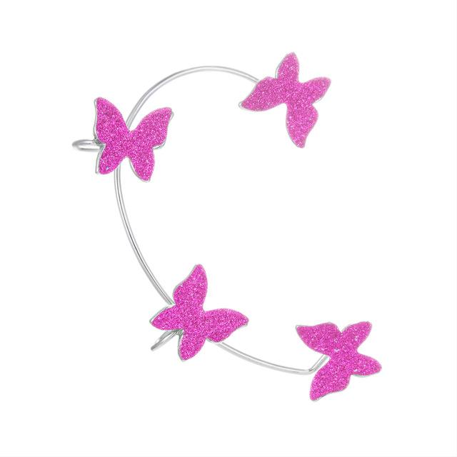 Новые блестящие серьги-клипсы и крючки для ушей в виде бабочек, все в одном, персонализированные серьги-бабочки с блестками без проколотых ушей