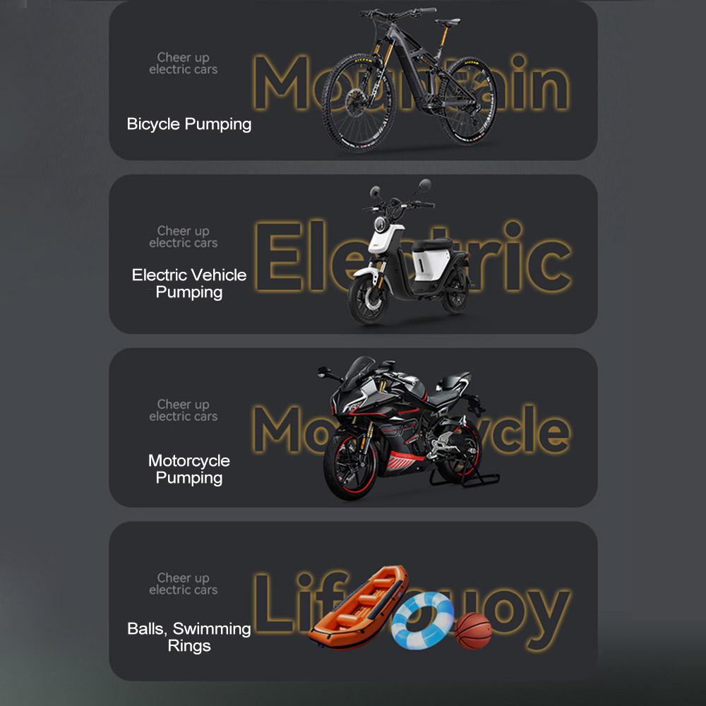 Tire Inflator Portable Air Compressor 150PSI Tire Pump 500mAh Air Pump for Cars Bikes & Motorcycle