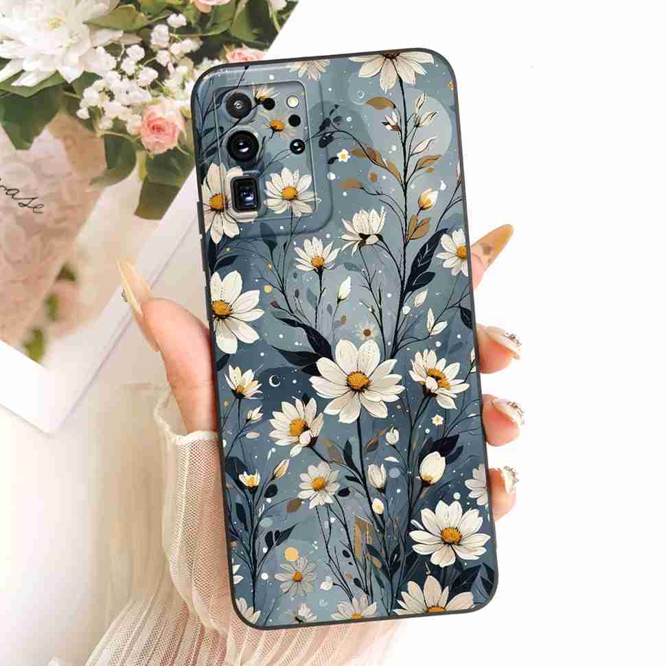 For Samsung Galaxy S20 Ultra Case Popular Color Floral Print Silicone Back Cover For Samsung S20 Ultra 4G 5G Phone Cases Fundas
