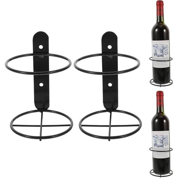 Hemoton Wall Mounted Wine Shelf 2Pcs Wall Wine Holder Wall Single Bottle Rack Wall Wine Rack Wine Storage Rack for Home Bar Wine Holder Wall Mounted