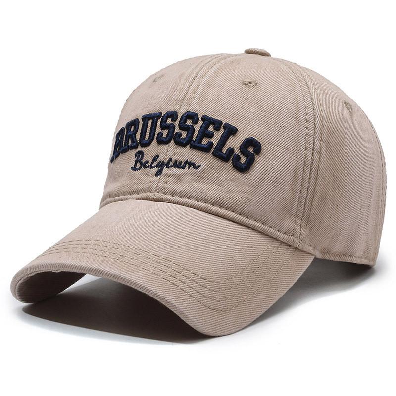 Vintage Denim Baseball Cap With Embroidered Letters For Outdoor Sun Protection Spring