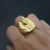 Hip Hop 316L Stainless Steel Gold Color Big Egyptian Pharaoh Rings for Men Rock Mens Signet Finger Jewelry Gift US 8 -13 Size