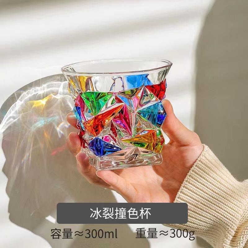 Evropské barevné linie, Tkané křišťálové sklo, Vitráž, Sklenice na džus, Sklenice na whisky, Personalizovaný dárek