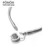 Bracciale Pan in vero argento sterling 925 al 100% per le donne Fit originale Love Heart Snake Charms Bangle Gioielli di alta qualità