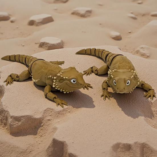 3D Printed Lizard Figurine Movable Joints Lizard Figure Articulated Animal Model Fidget Toy Home Office Desktop Decoration Ornament