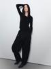 Visus Cotton Belted Pants_Black