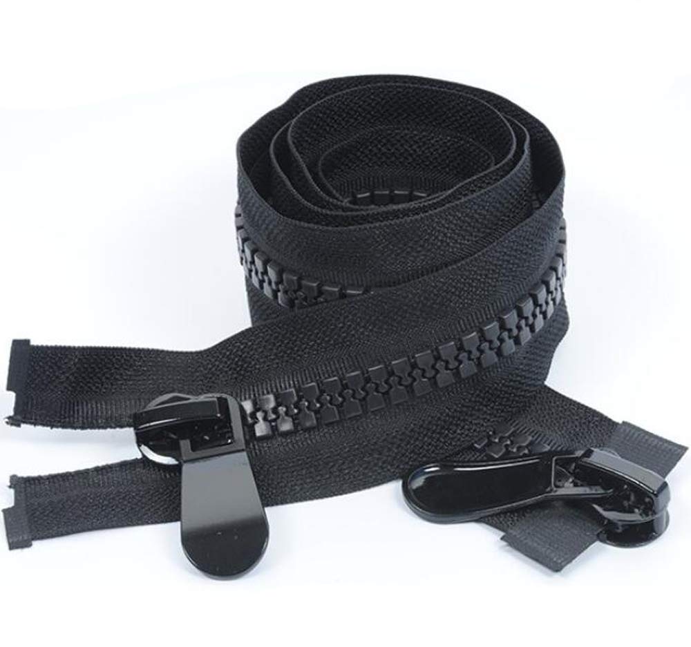 STK Zipper Double Zipper Top Stop Down Jacket Bag Repair DIY Sewing Handicraft Material Black (120CM, Set of 10)