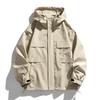 Men Spring Autumn Loose Hooded Tooling Jacket INS Trendy Fat Plus Size Top Coat
