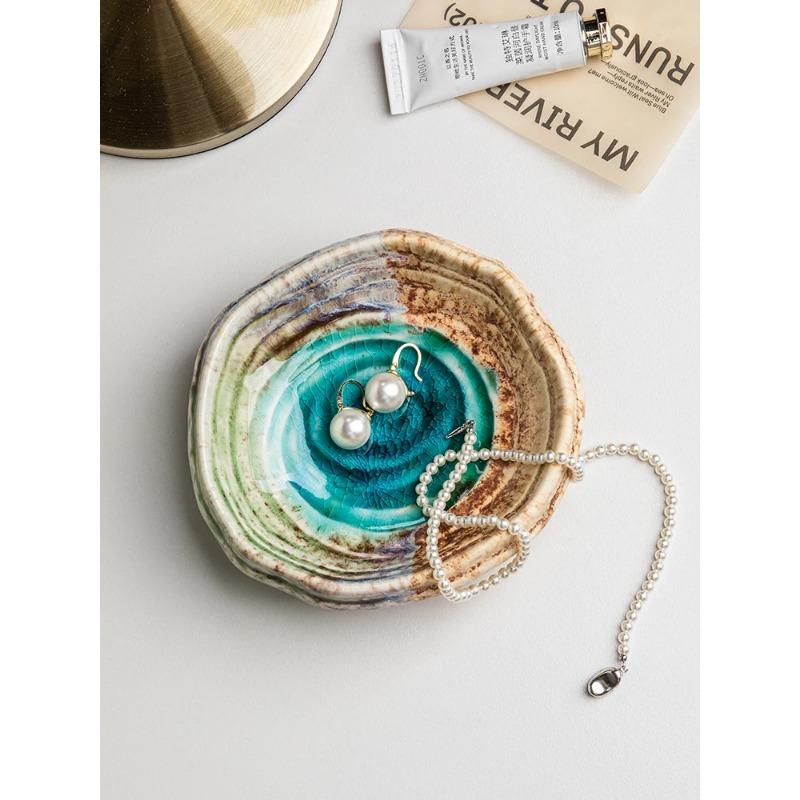 Ceramic Sushi Dish Restaurant Ice Cracked Glaze Molecular Cuisine Tableware Dessert Snack Plate Dipping Sauce Fruit Platter