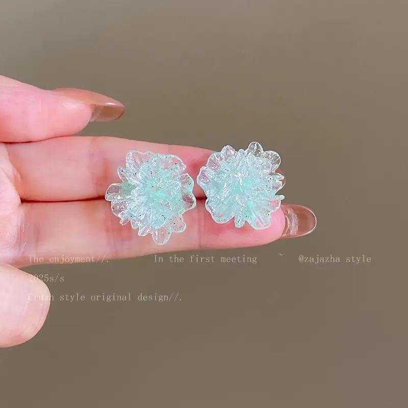 Mori Style Camellia Flower Stud Earrings: Niche Rose Design, Japanese & Korean Fashion, Small Fresh Fairy Earrings for Women