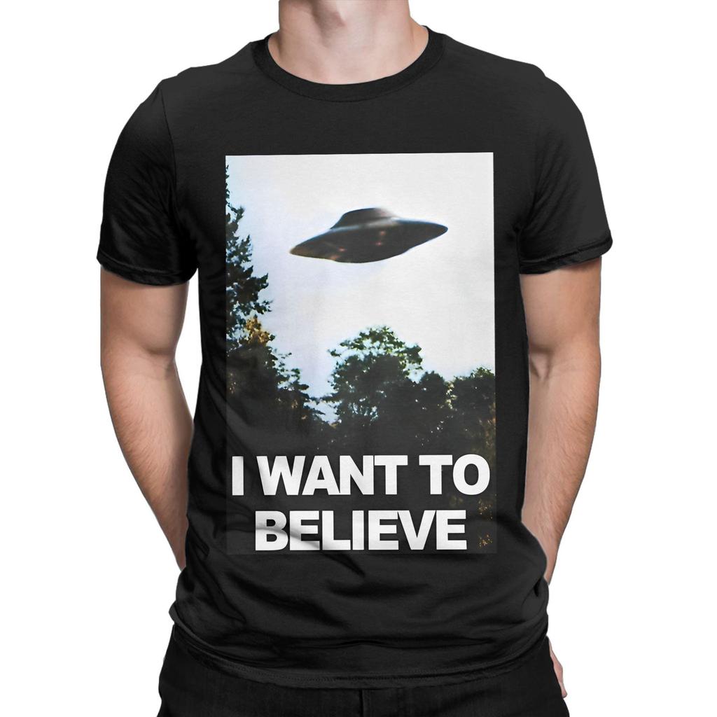 Akte X Film T-Shirts Herren Ich will glauben Neuheit 100% Baumwolle T-Shirt Rundhals Kurzarm T-Shirts Bedruckte Kleidung