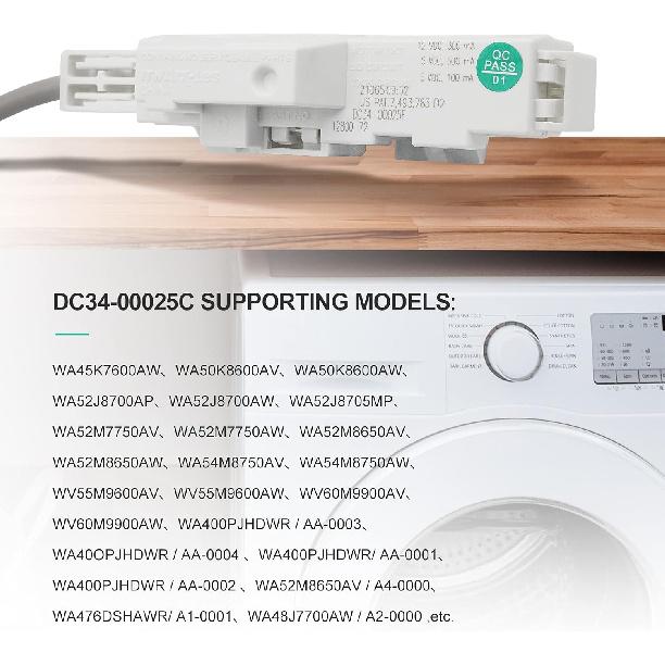 DC34-00025A, DC34-00025C, DC34-00025E OEM Washer Door Lock,Compatible With Samsung - Replaces AP6037187, PS11771585-2 YEAR WARRANTY