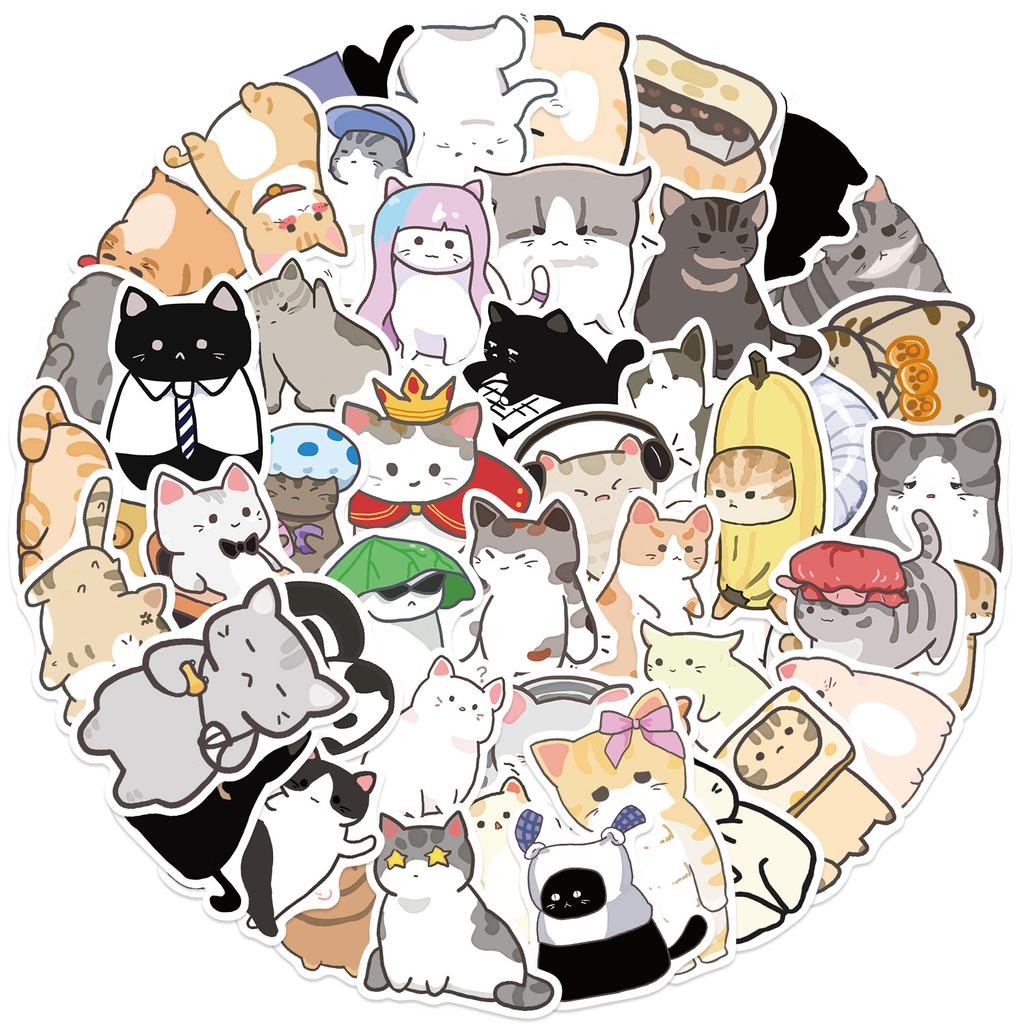 55 Q version cat meme emoticon pack graffiti stickers decorate guitar notebook suitcase DIY