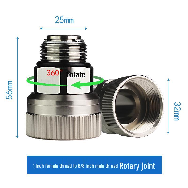 Złącze obrotowe 360° ze stali nierdzewnej i aluminium, pasuje do rur olejowych 1/2", 3/4", 1"