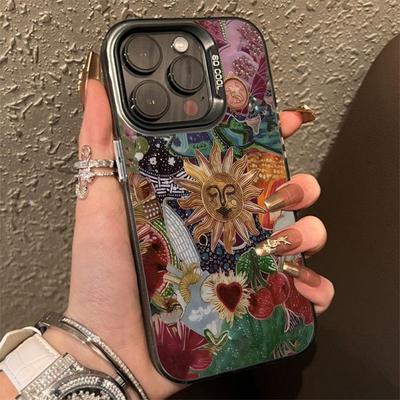 Retro Style Face Sun Stars Electroplate Silver Case For Redmi Note 14 13 12 11 10 Pro Plus 5G 12S 11 Redmi 14C 13 Cover