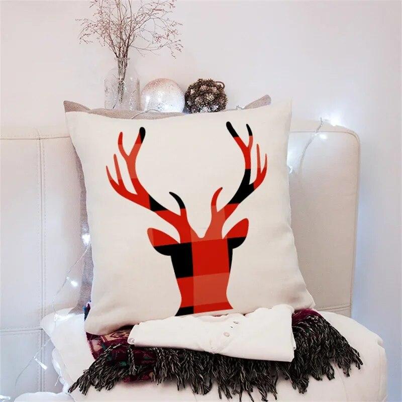 45x45cm Creative Geometric Elk Pillowcase Living Room Sofa Office Seat Car Cushion Cover  Ornament Home Decoration