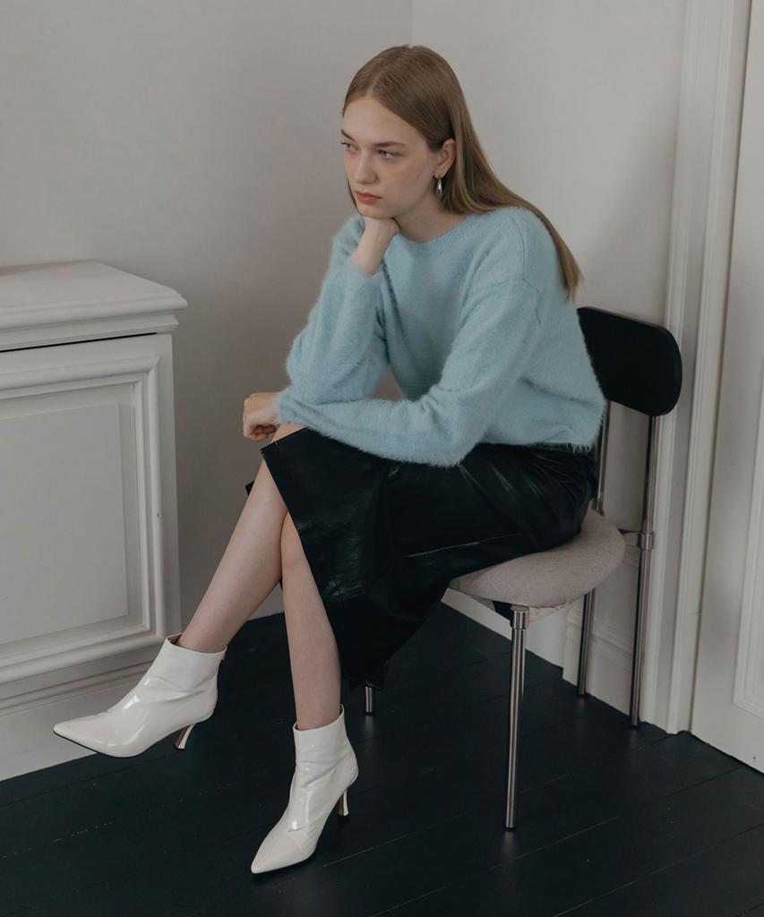 Illoje Long Hair Soft Sweater (Sky Blue)