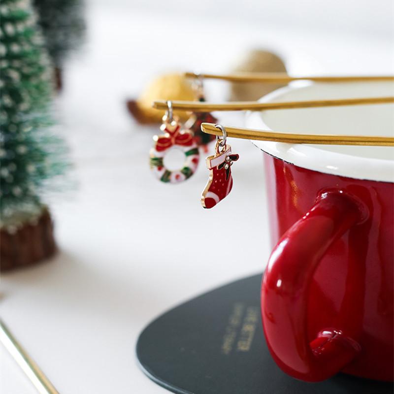 New Year 2021 Merry Christmas Stainless Steel Spoons Xmas Party Tableware Ornaments Christmas Decorations for Home Table Navidad Noel Gift
