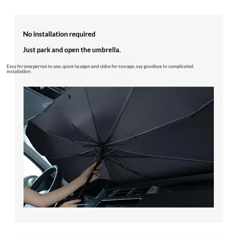 Ombrello per Auto Parasole per Parabrezza Pieghevole Blocco UV per Finestrino Anteriore Veicoli Protezione dal Sole e dal Calore per Tutte le Dimensioni
