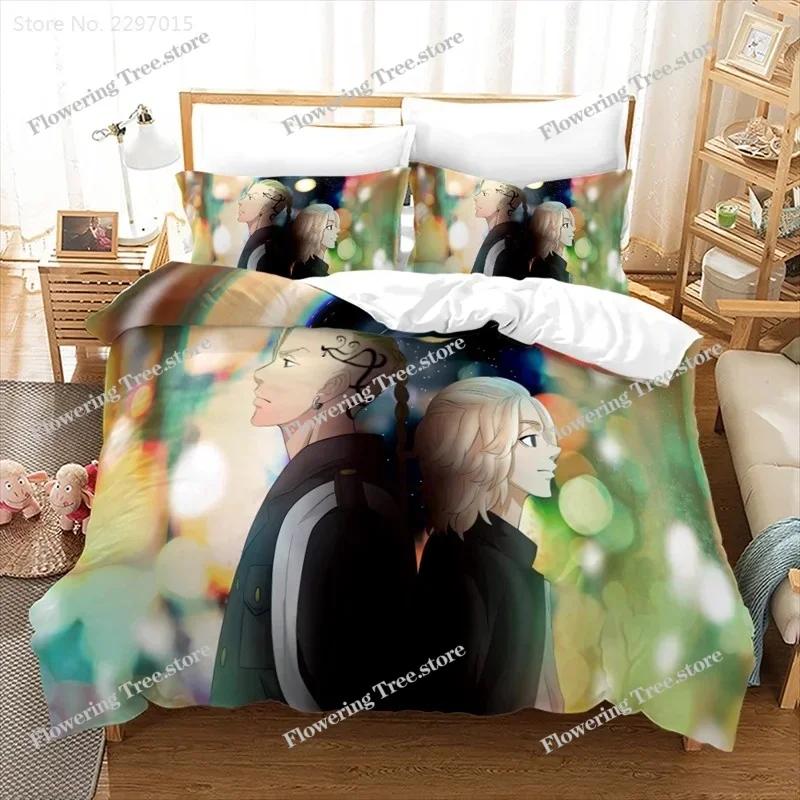 Anime Tokyo Revengers Duvet Cover Sets with Pillowcase Draken Ryūgūji Ken Mikey Sano Manjirō 3d Bedding Set Twin Queen King Size