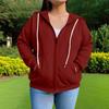 Women's Plus Size Fashion Casual Long Sleeve Solid Color Hooded Sweatshirt Tops