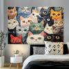 VIKAMA Colorful Cat Collage Print Wall Tapestry Vibrant Feline Art Poster Cat Lover Home Decor for Living Room  Bedroom