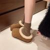 Mode Winter Neu Baotou Hausschuhe Damenmode Runde Zehenpartie Tiefer Ausschnitt Wildleder Rutschfest Verschleißfest Flache Schuhe