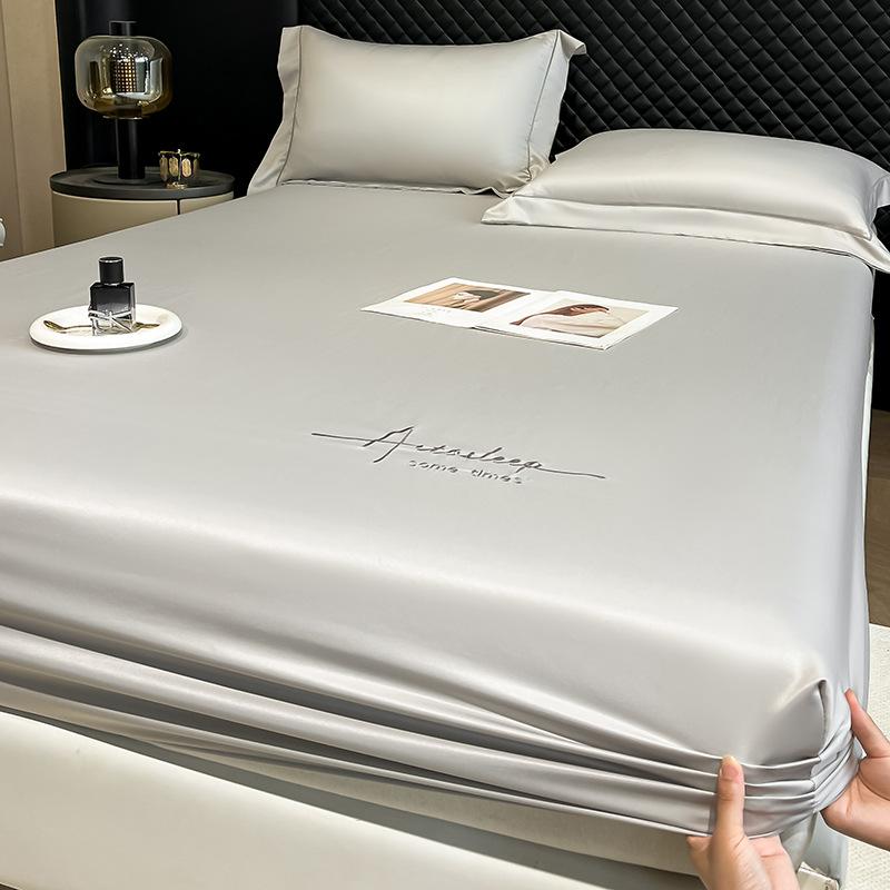 Summer Ice Silk Bed Sheet Single Piece Mattress Protector 25 New Solid Color Bed Cover Dust Cover Summer Sheet