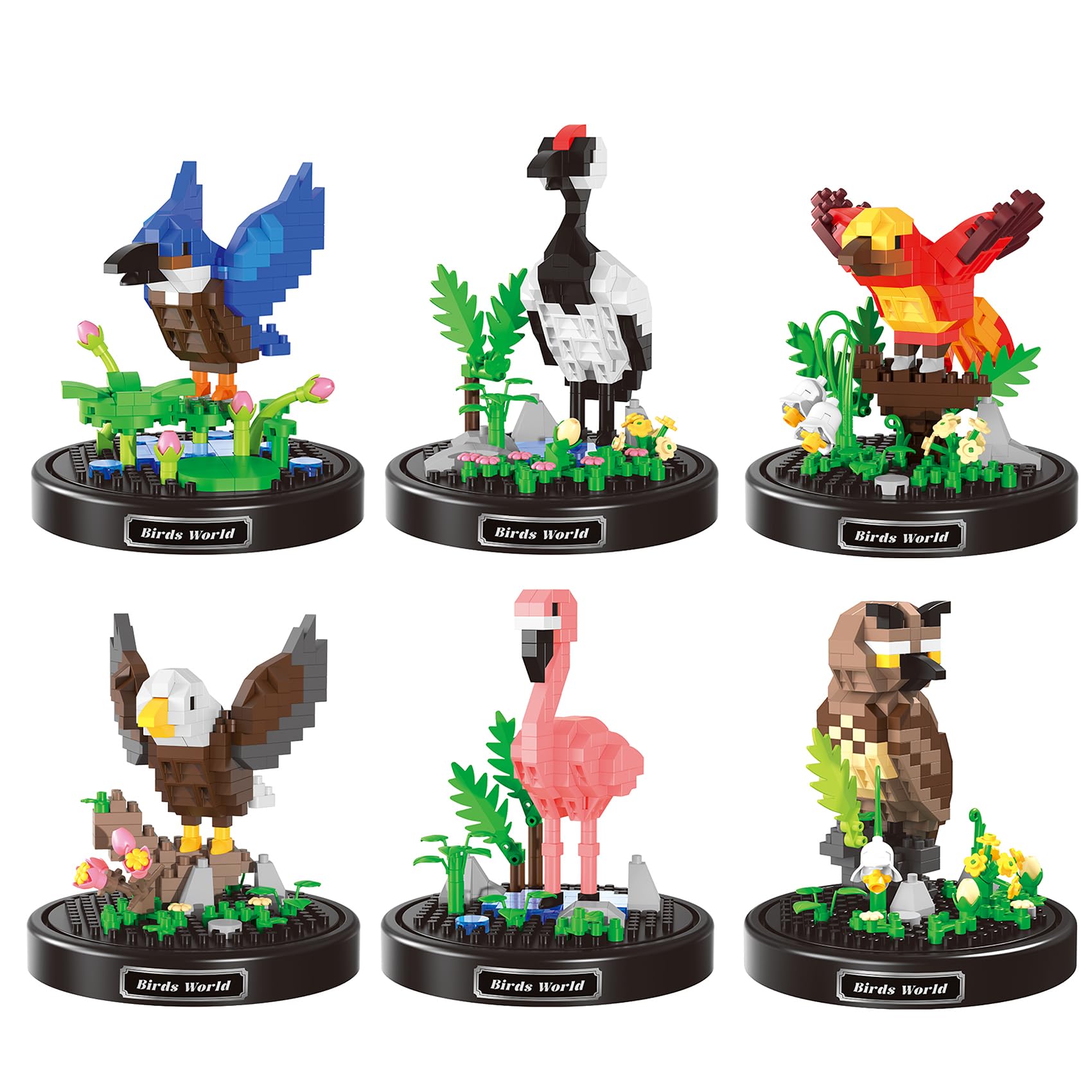 

LULUFUN Коллекция насекомых Игрушка Мини-блок Набор птиц из 6 штук Игрушка Подарок на день рождения Блок Птица с кейсом День День Мужчины Женщины Животные Существа Интерьер Стильный