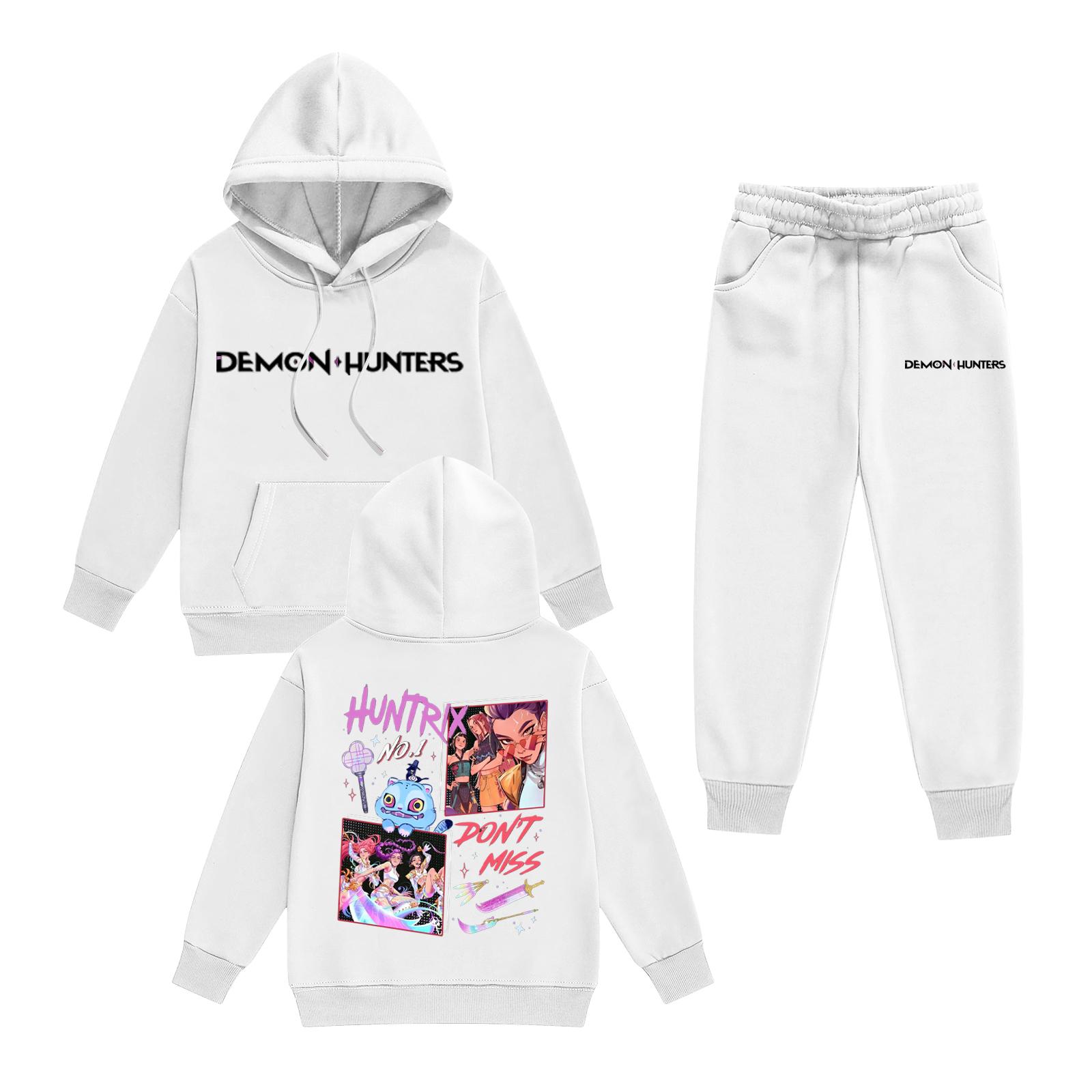 

Kids Long Sleeve Loose Pullover Letter Print Drawstring Hooded Sweatshirt Set 140