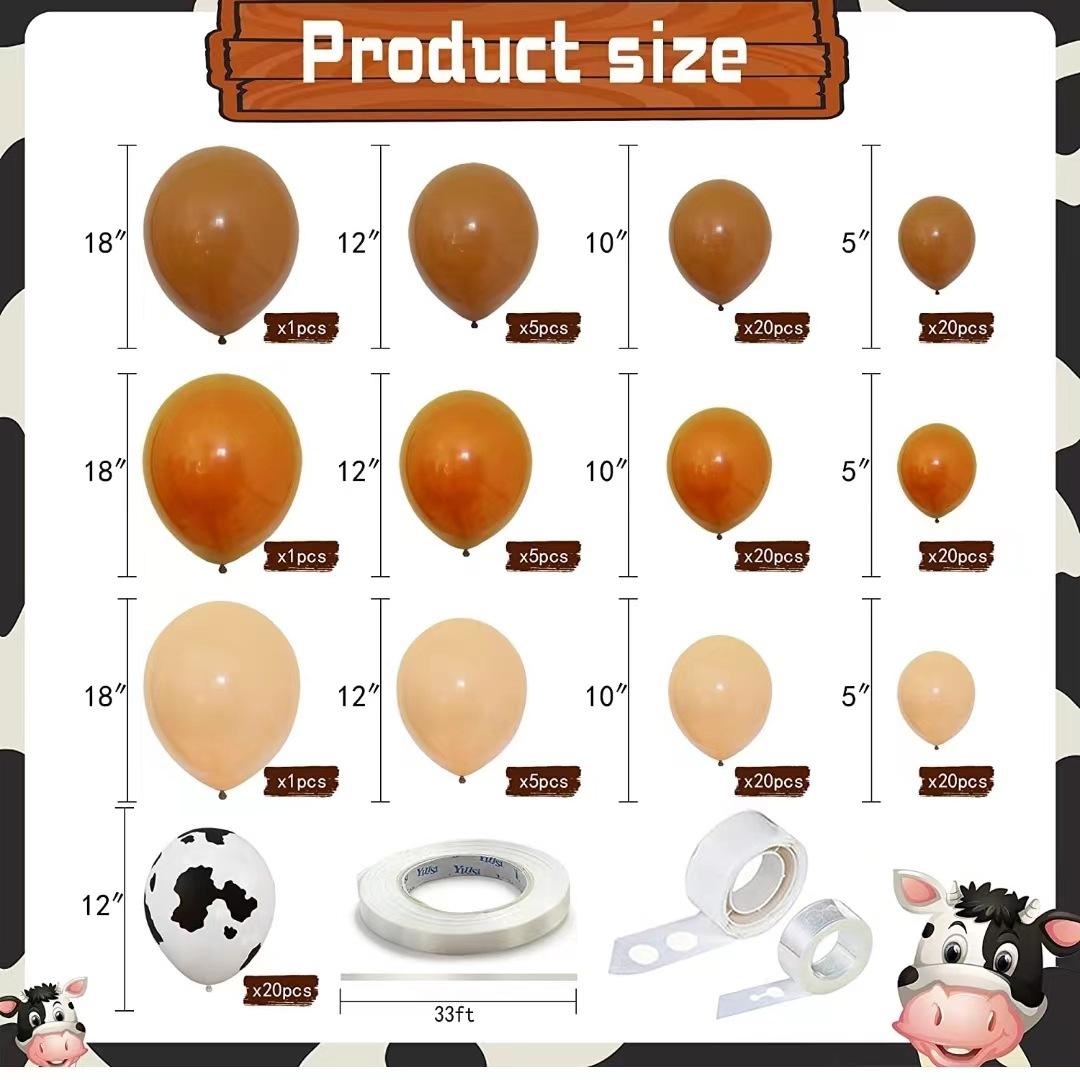 

158 Piece Cow Balloon Vaulted Wreath Kit Cow Party Decor For Baby Shower Birthday Farm Set as shown
