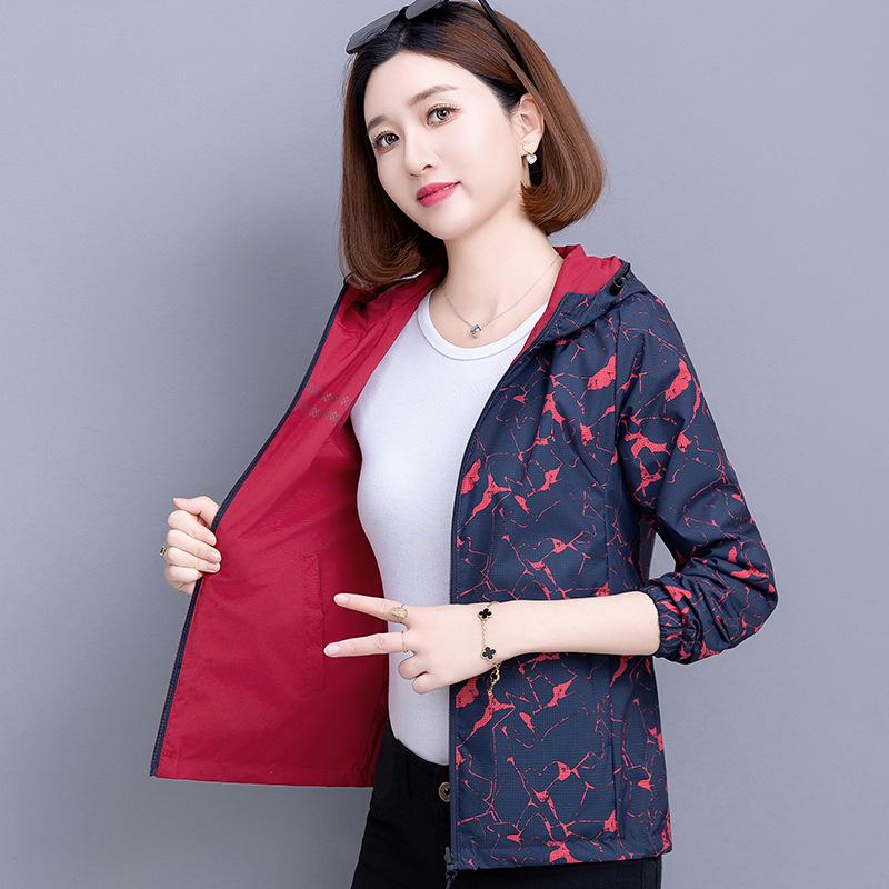 

Women s Double-Sided Spring & Autumn Casual Jacket 2025 2XL (125-140 kg) темно-синий