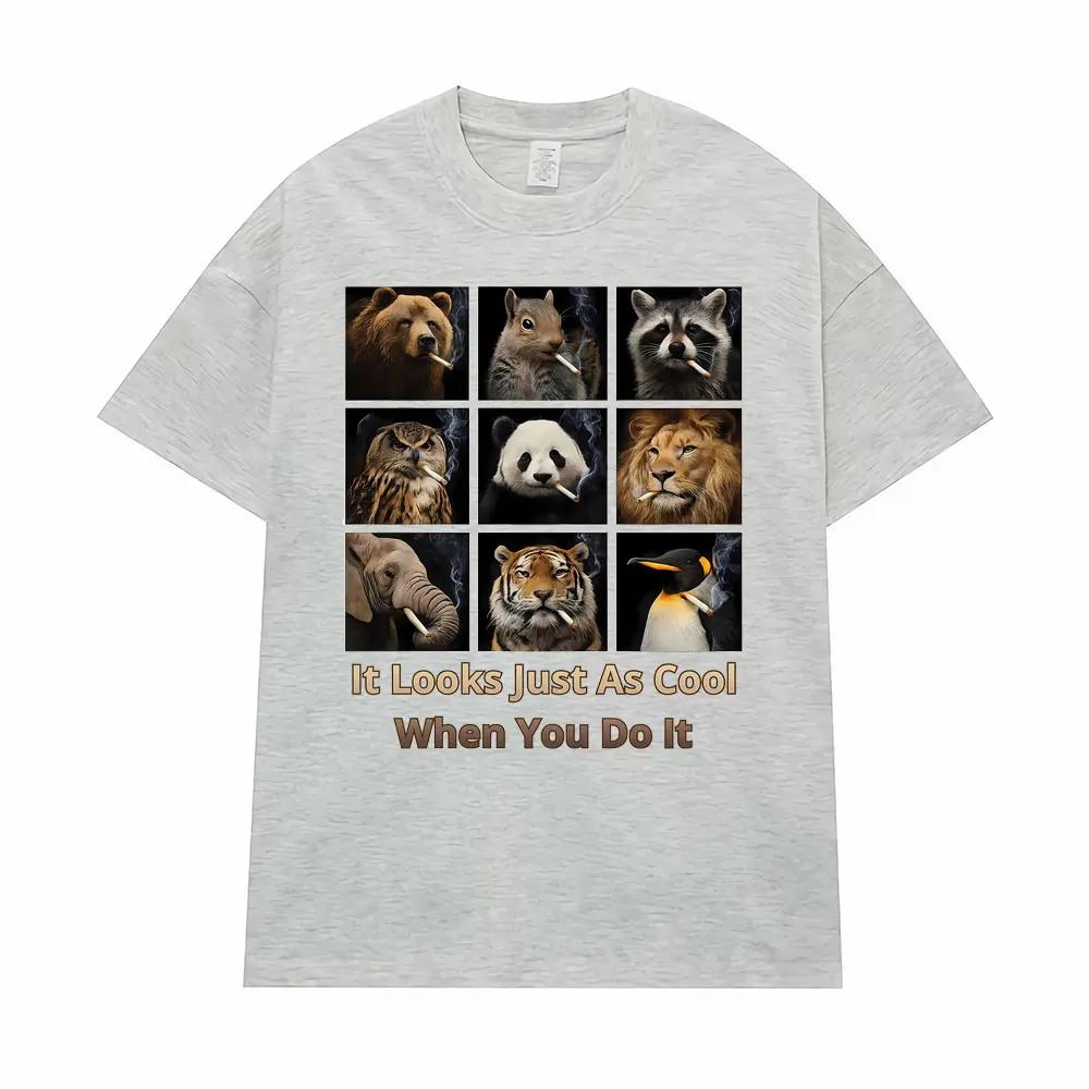Es sieht genauso cool aus, wenn du es machst Lustiges Meme T-Shirt Mode Vintage Kurzarm-T-Shirts Herren Damen Lässiges Übergroßes T-Shirt