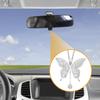 Partuto 1 Piece Artificial Crystal Butterfly Car Rearview Mirror Pendant Accessory Car Hanging Ornament Transparent White