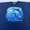 Vintage Poetry In Ocean Dolphin T-Shirt Mens L/XL Nature Humanitees Beach 90s