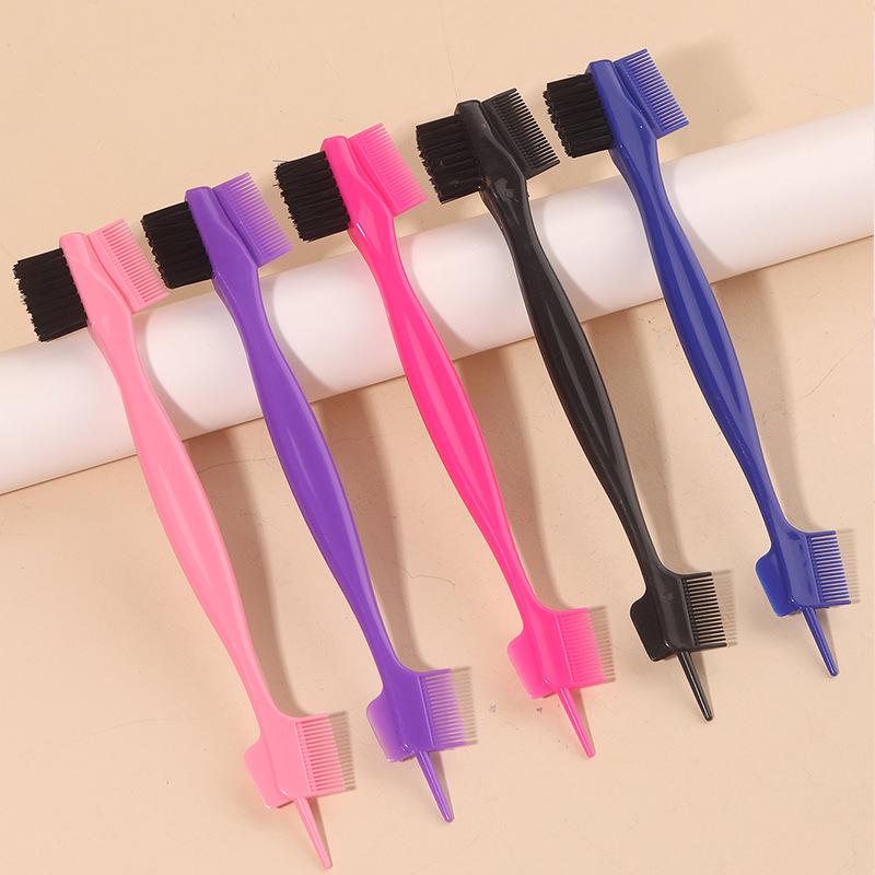 2pcs Eyebrow Brush  Edge Brush  Dual-purpose Eyebrow Brush  Eyelash Brush  Hair Wax  Broken Hair  Retouching Comb  Makeup  Hairline Comb  Brush