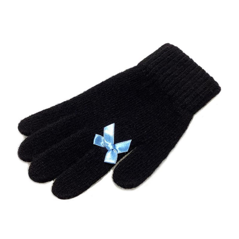OTHER-worldly Ribbon Wool Gloves [Blue Ribbon]