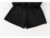Girls' Black Velvet Layered Puffy Skort - Princess Style, Anti-Exposure, Spring/Autumn Korean Edition