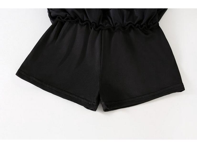 Girls' Black Velvet Layered Puffy Skort - Princess Style, Anti-Exposure, Spring/Autumn Korean Edition