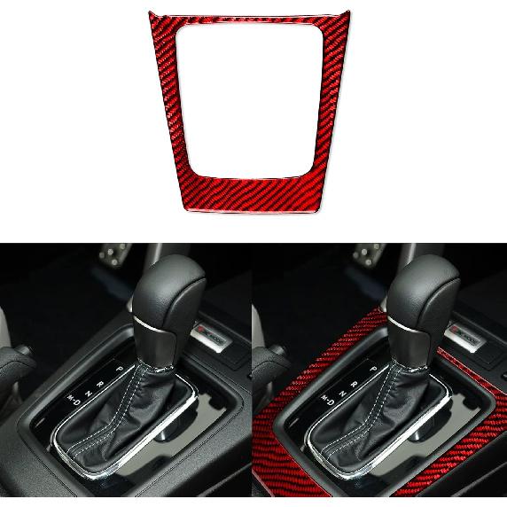 1pc Car Center Console Gear Shift Panel Decoration Sticker Real Soft Carbon Fiber car Interior Compatible with Subaru Forester 2008-2012 Accessories