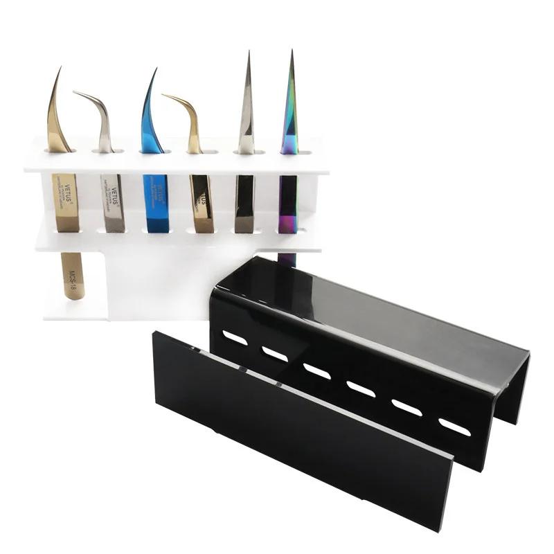 Acrylic Eyelash Tweezers Storage Holder Stand 6 Holes Convenient Tweezers Stand Shelf Hold Lash Extension Women Makeup Tools