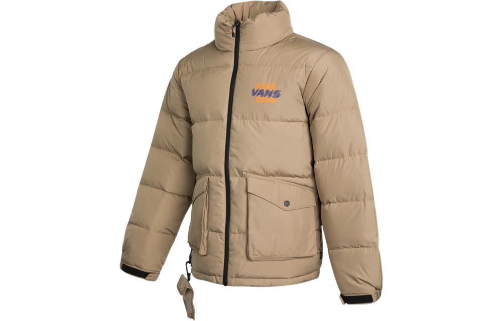 Vans Down Jackets Men s Khaki Stand Collar Moderate Down Jacket VN0A5H7SYEH S