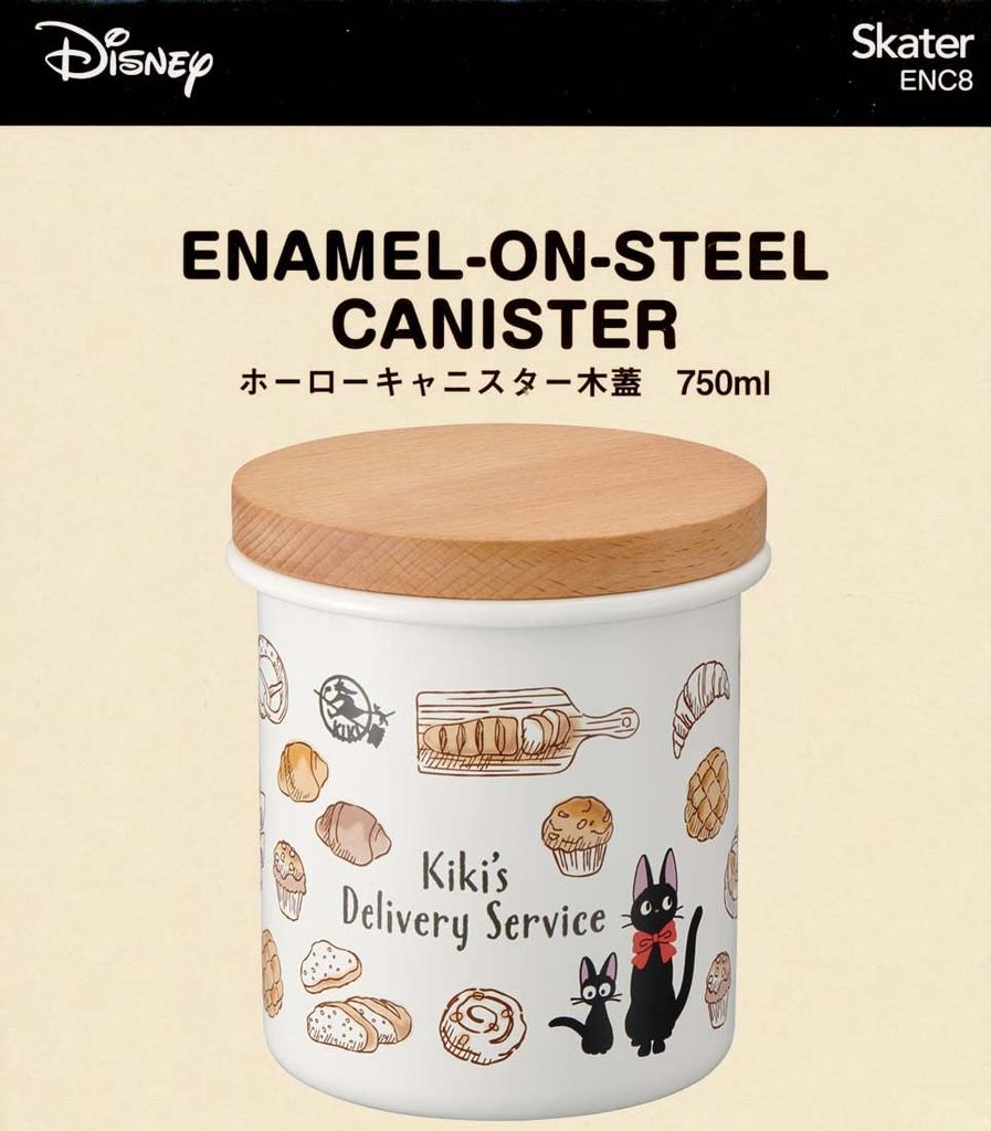 Skater Enamel Canister 750ml with Wooden Lid Ghibli Delivery Service Jiji Kiki's ENC8-A