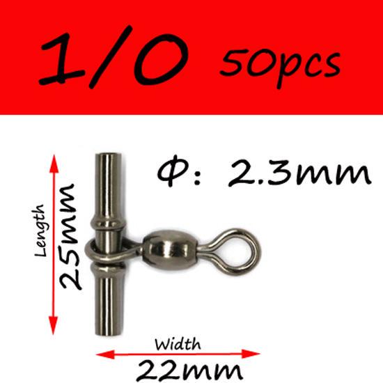 50 Pcs Fishing Swivels Rolling Swivels Sea Fishing Accessories Tackle Connector Rolling Swivels 3-way Swivels Fishing Tackle