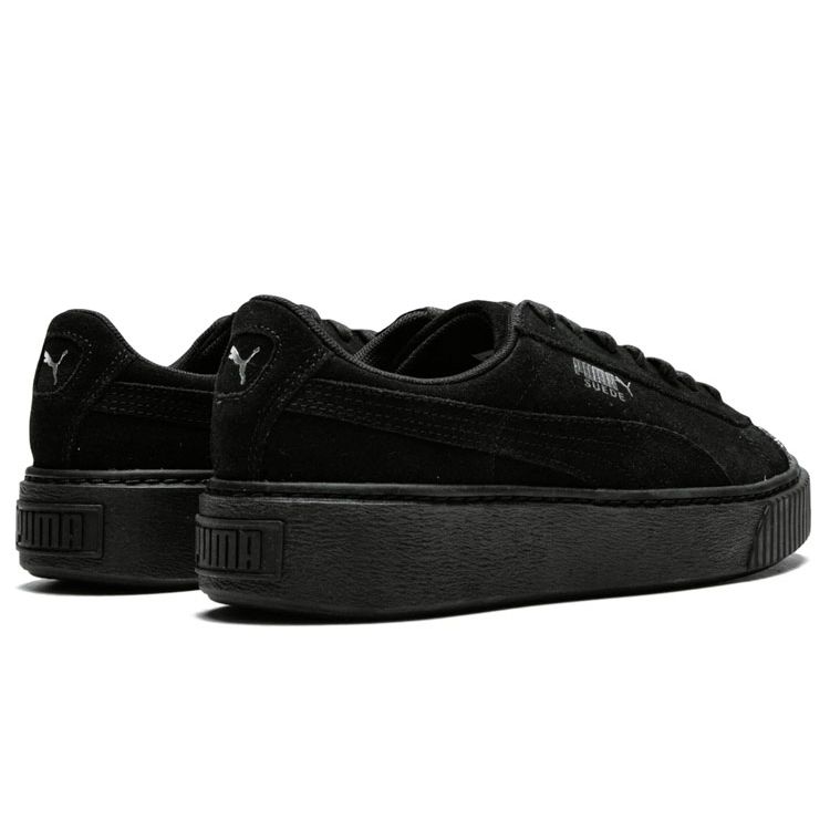 Puma  Suede Platform Crushed Gem - Black Women Sneakers Aged-Silver 365866-01