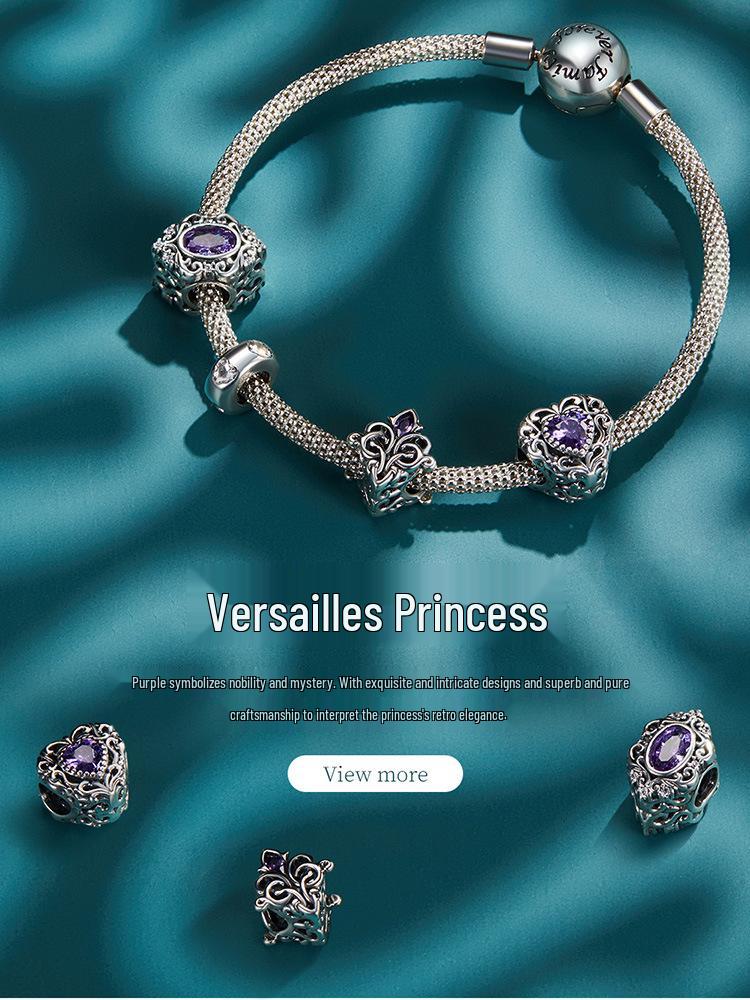 Pure Heart Sterling Silver Zircon Bracelet with Heart-Shaped Spacer Beads