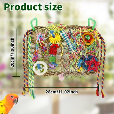 Vogelspielzeug Handgemachtes Vogel-Futtersuchspielzeug Lustiges Sittichspielzeug Tragbares Sittich-Futtersuchspielzeug Papageien-Kauspielzeug Vogel-Papageienspielzeug 1x7.9
