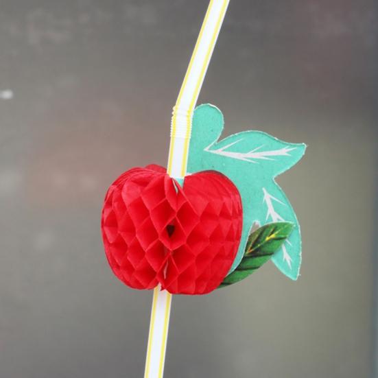 Yousheng 50Pcs Fruit Disposable Drinking Straw Wedding Birthday Party Decoration Favors